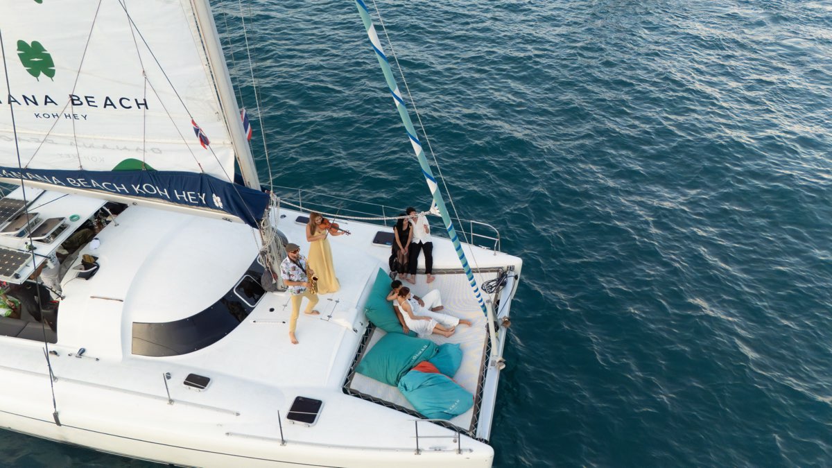 Thirty Eight catamaran aerial view Andaman Sea
